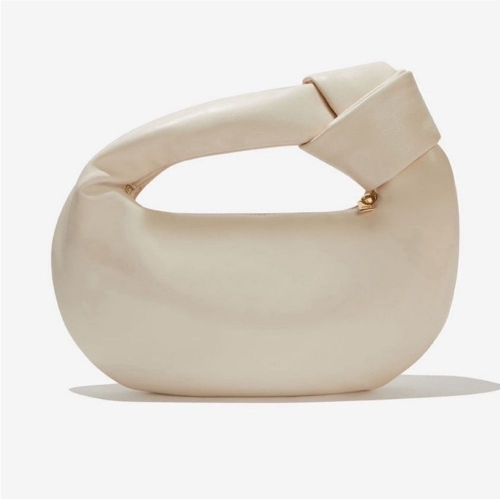 Melie Bianco Ivory Faux Leather Knot Bag NWT